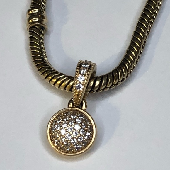 Pandora Solid 14k Gold Dazzling Droplet Charm G585 Ale - Picture 3 of 8